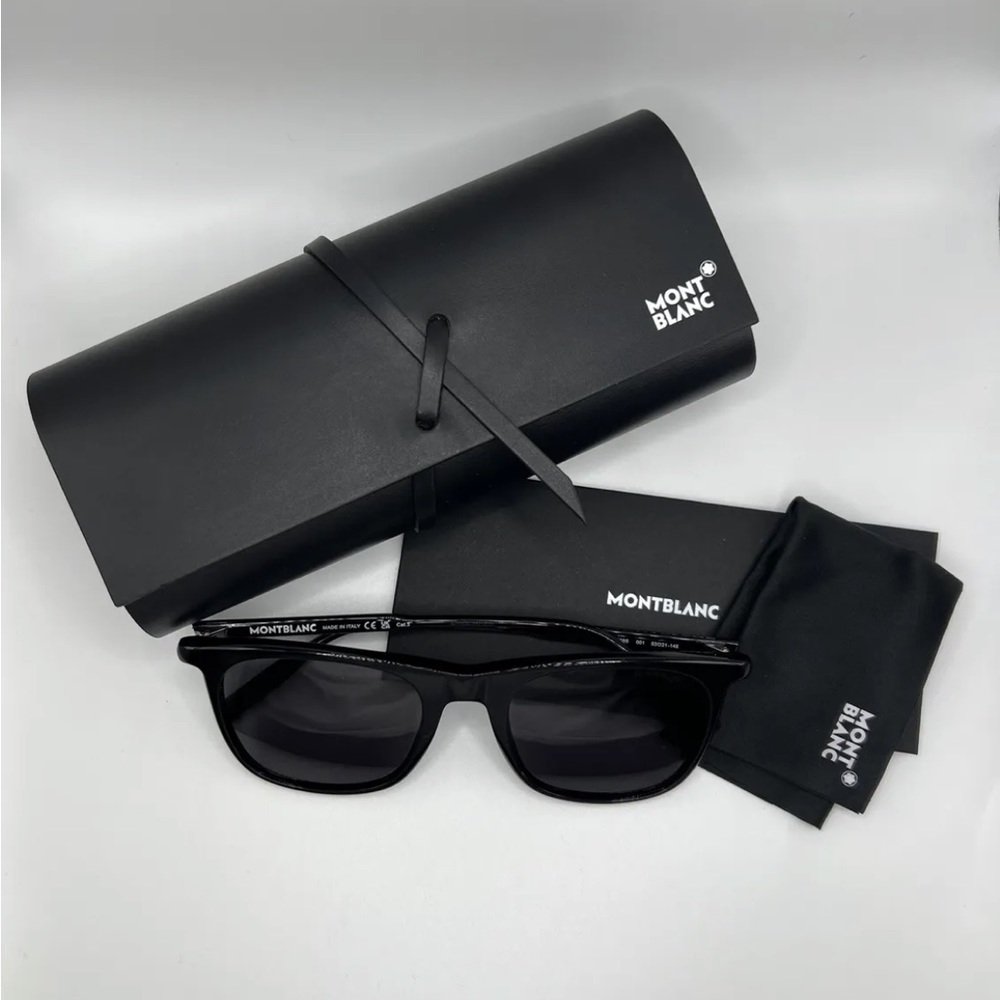 Mont Blanc MB0008S 001 Black Men's Authentic Sunglasses 53 mm